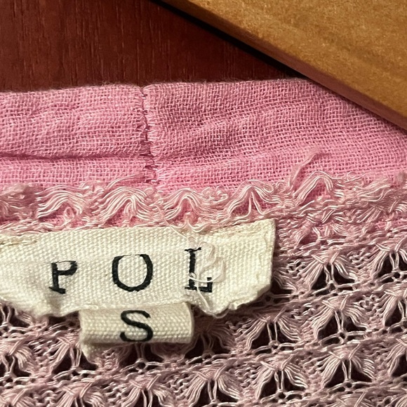 POL Waffle Knit Ruffled Long Sleeve Cardigan Size Small Women - Picture 2 of 8